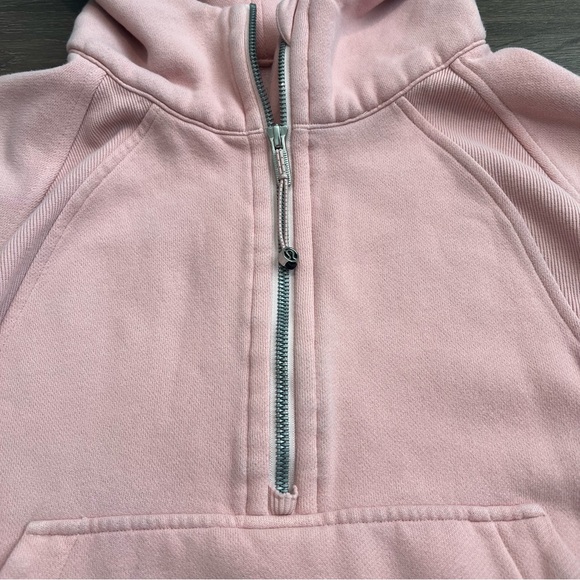 Lululemon Scuba Oversized Half-Zip Hoodie Pink Peony M/L Light Cotton Terry - Picture 4 of 8